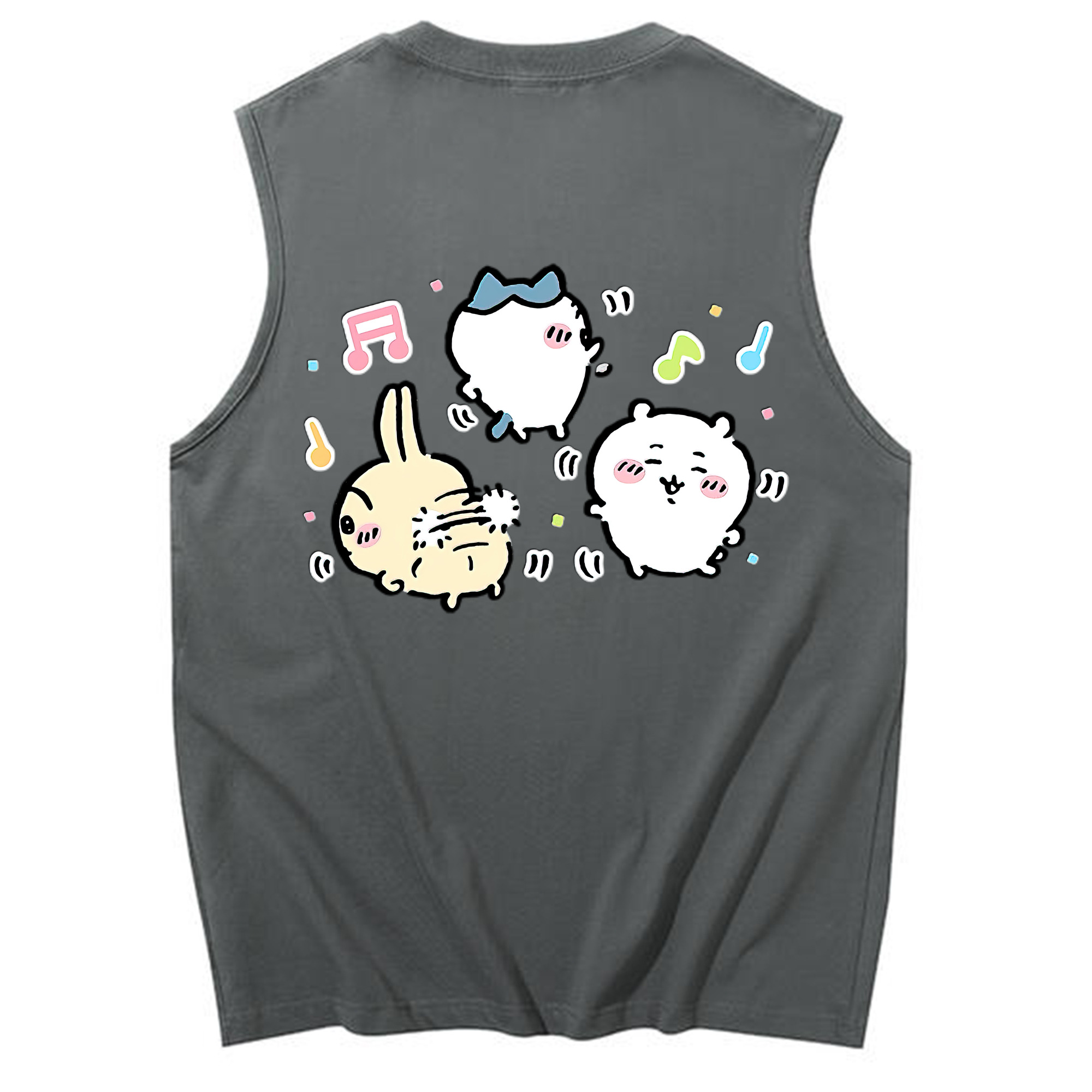 （画像用） ちいかわ うさぎ Chii-kawa usagi コットン100％タンクトップ（背面プリント）